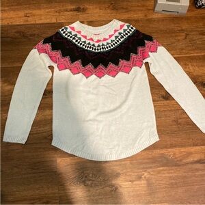 Gray Sweater with lurex pattern yoke size M